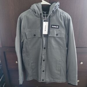 Hurley Men's Gray Hooded Jacket
